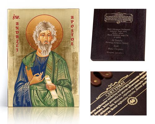 Ikona religijna Święty Andrzej Apostoł - dedykacja / własny tekst