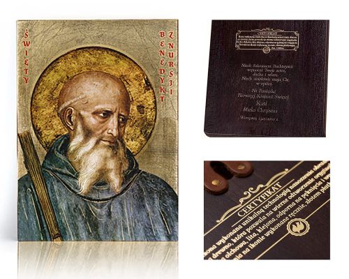 Ikona religijna Święty Benedykt z Nursji  - dedykacja / własny tekst