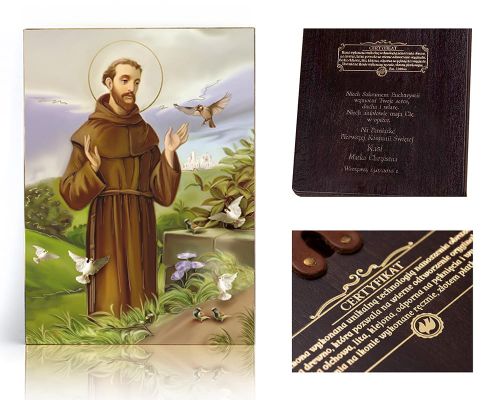 Ikona religijna Święty Franciszek - dedykacja / własny tekst