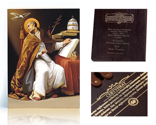 Ikona religijna Święty Grzegorz - dedykacja / własny tekst