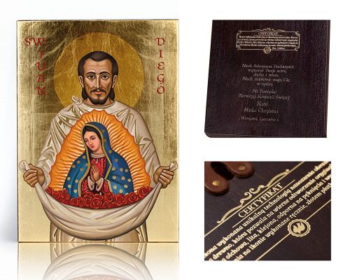 Ikona religijna Święty Juan Diego - dedykacja / własny tekst