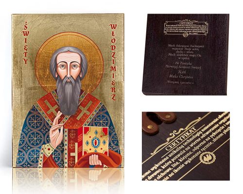 Ikona religijna Święty Włodzimierz - dedykacja / własny tekst