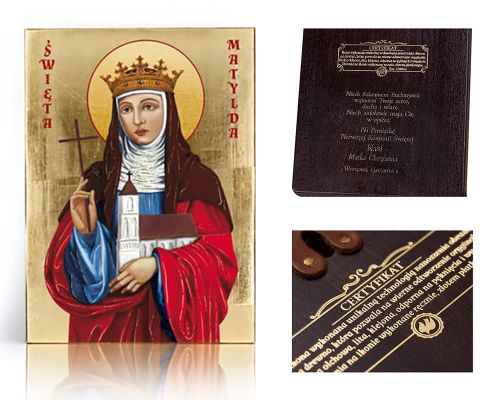 Ikona religijna Święta Matylda - dedykacja / własny tekst