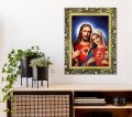 Obraz Serce Jezusa i Serce Maryi - rama ornamentowa