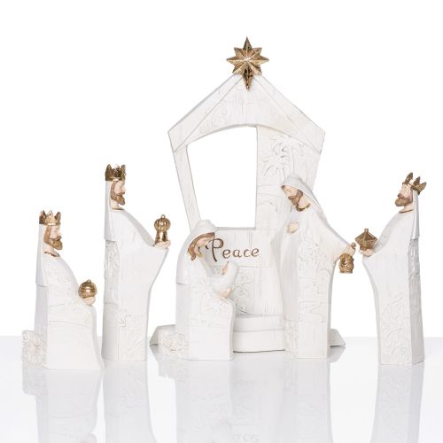 Szopka bożonarodzeniowa - figurki 28 cm - Święta Rodzina - Trzej Królowie