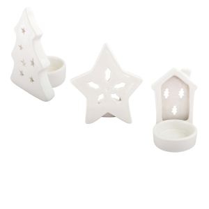 Świecznik porcelanowy biały