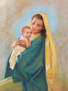 Plakat Religijny Matka Boża i Dzieciątko Jezus