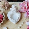 Aniołek serduszko świecznik gipsowy 6 cm