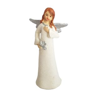 Aniołek z różą figurka 15 cm