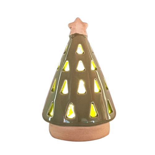 Choinka porcelanowa led zielona