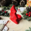 Świecznik porcelanowy czerwony