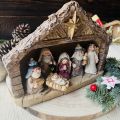 Szopka Bożonarodzeniowa z 6 figurkami ze sztucznego kamienia