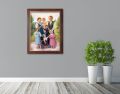 Obraz religijny na płótnie Błogosławiona Rodzina Ulmów - rama drewniana ze złotym paskiem