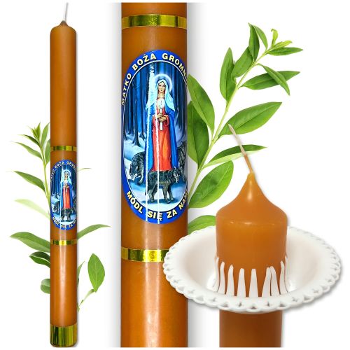 Świeca gromnica z wosku pszczelego - 36 cm