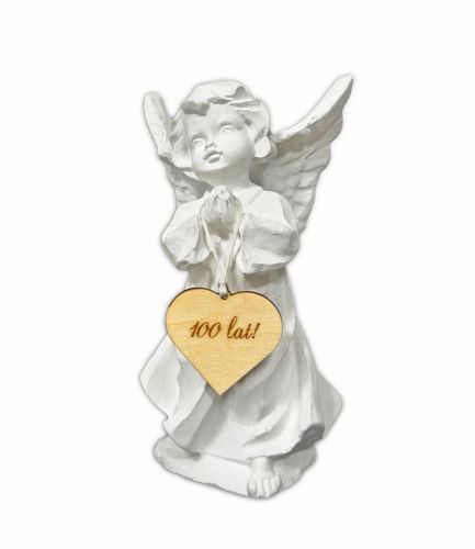 Figurka aniołka z gipsu 100 lat