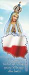Baner na różaniec z Matką Bożą Fatimską oraz flagą Polski 75x200 cm