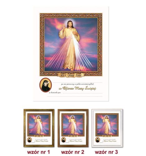 Pamiątka Pierwszej Komunii Świętej - Jezu Ufam Tobie, Święta Faustyna