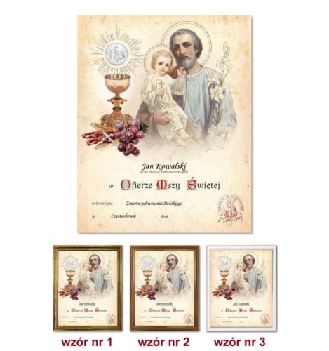 Pamiątka Pierwszej Komunii Świętej - Święty Józef