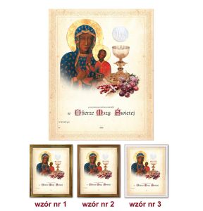 Obrazki komunijne w ramce - Matka Boża Częstochowska