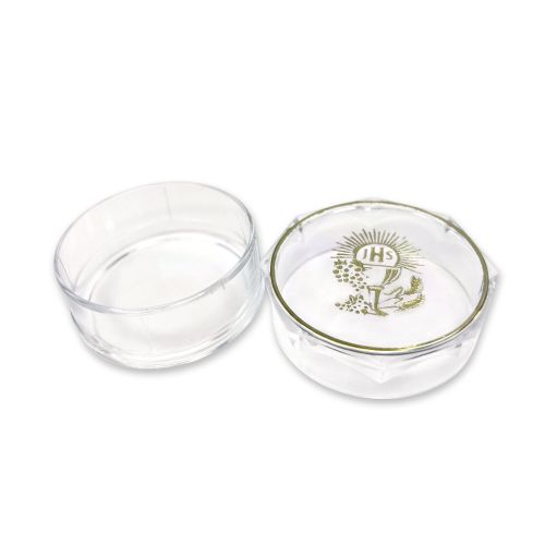 Pudełko, etui plastikowe na różaniec - ośmiokątne IHS