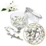 Różaniec komunijny - perłowe - serduszko + pudełeczko na różaniec