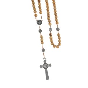 Różaniec drewniany - św. Benedykt - 6mm
