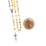 Różaniec Święty bursztyn syntetyczny - etui