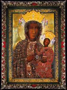 Plakat religijny Matka Boża Częstochowska suknia Rubinowa