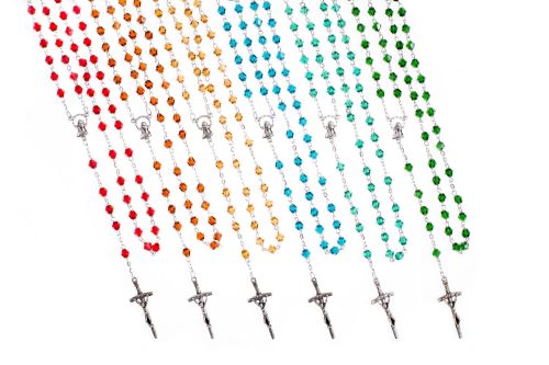 Różaniec kryształ - mix kolorów