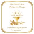 Baner na Boże Ciało "Eucharystia jest pokarmem duszy" 150x150 cm