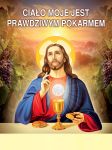 Baner religijny na Boże Ciało "Ciało Moje jest prawdziwym pokarmem"- 75x100 cm