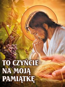 Baner religijny na Boże Ciało "To czyńcie na Moją pamiątkę"- 75x100 cm