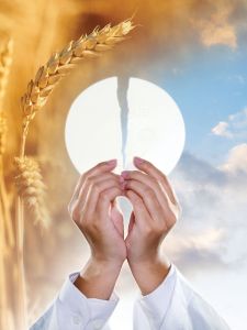 Baner religijny na Boże Ciało, symbole Eucharystyczne- 75x100 cm