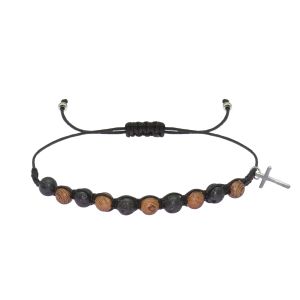 Bransoletka dziesiątek różańca drewno Legno 