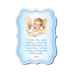 Pamiątka Chrztu Świętego Anioł Stróż z modlitwą, grawer