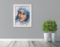 Obraz religijny na płótnie Święta Matka Teresa - rama biała