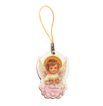 Brelok Aniołek drewniany – Kocham Cię!