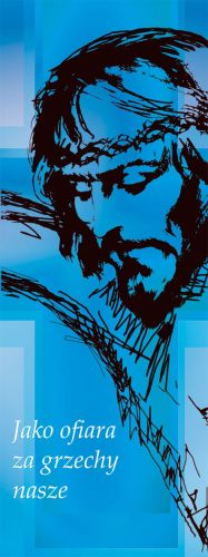 Baner na Wielki Post "Jako ofiara za grzechy nasze" 50x130cm