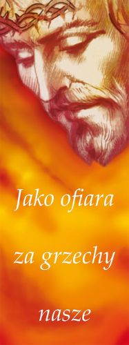 Baner na Wielki Post "Jako ofiara za grzechy nasze" 50x130cm