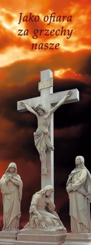 Baner na Wielki Post "Jako ofiara za grzechy nasze" 50x130cm