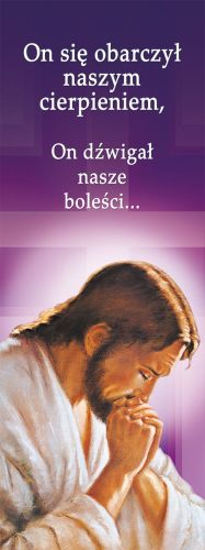 Baner na Wielki Post "On się obarczył naszym.." 50x130cm