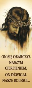 Baner na Wielki Post "ON się obarczył naszym.." 50x130 cm