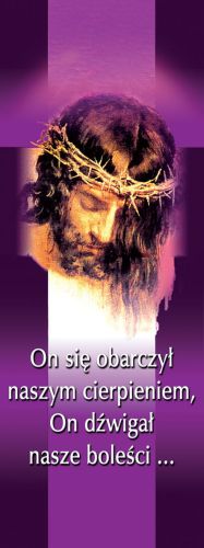 Baner na Wielki Post "On się obarczył.." 50x130cm