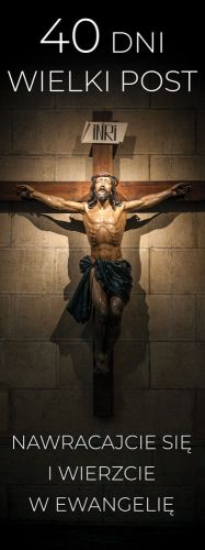 Baner na Wielki Post "40 dni Wielki Post" 50x130 cm