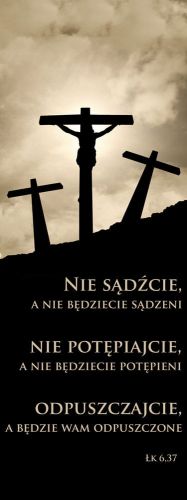 Baner na Wielki Post "Nie sądźcie..." 50x130 cm