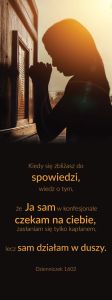 Baner na Wielki Post "Kiedy zbliżasz się do spowiedzi" 50x130 cm