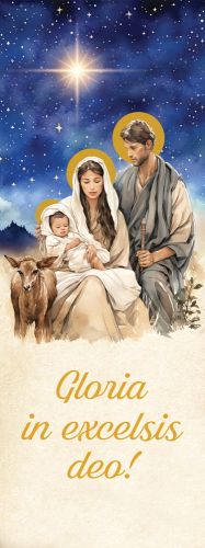Baner religijny na Boże Narodzenie "Gloria in excelsis deo" 75x200 cm