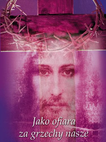 Baner na Wielki Post "Jako ofiara za grzechy nasze" 75x100 cm
