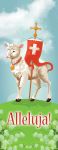 Baner wielkanocny - baranek Boży Alleluja! 50x130 cm