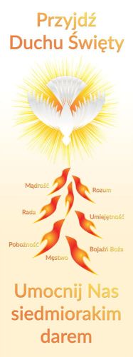 Baner na bierzmowanie "Przyjdź Duchu Święty" 50x130 cm